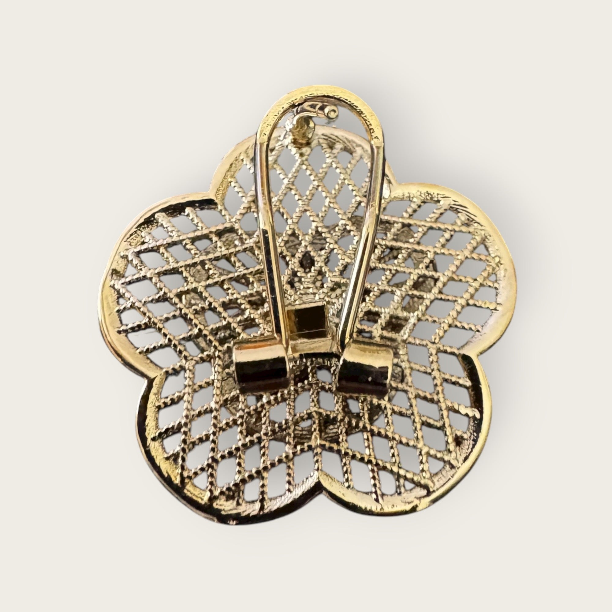 JORGINA - Boucles d'Oreilles Fleur Éclat Or Ajouré Dentelle