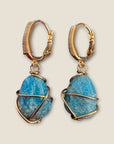 GAS BIJOUX - Boucles d'oreilles TAO RAINBOW dorées à l'or fin - Apatite