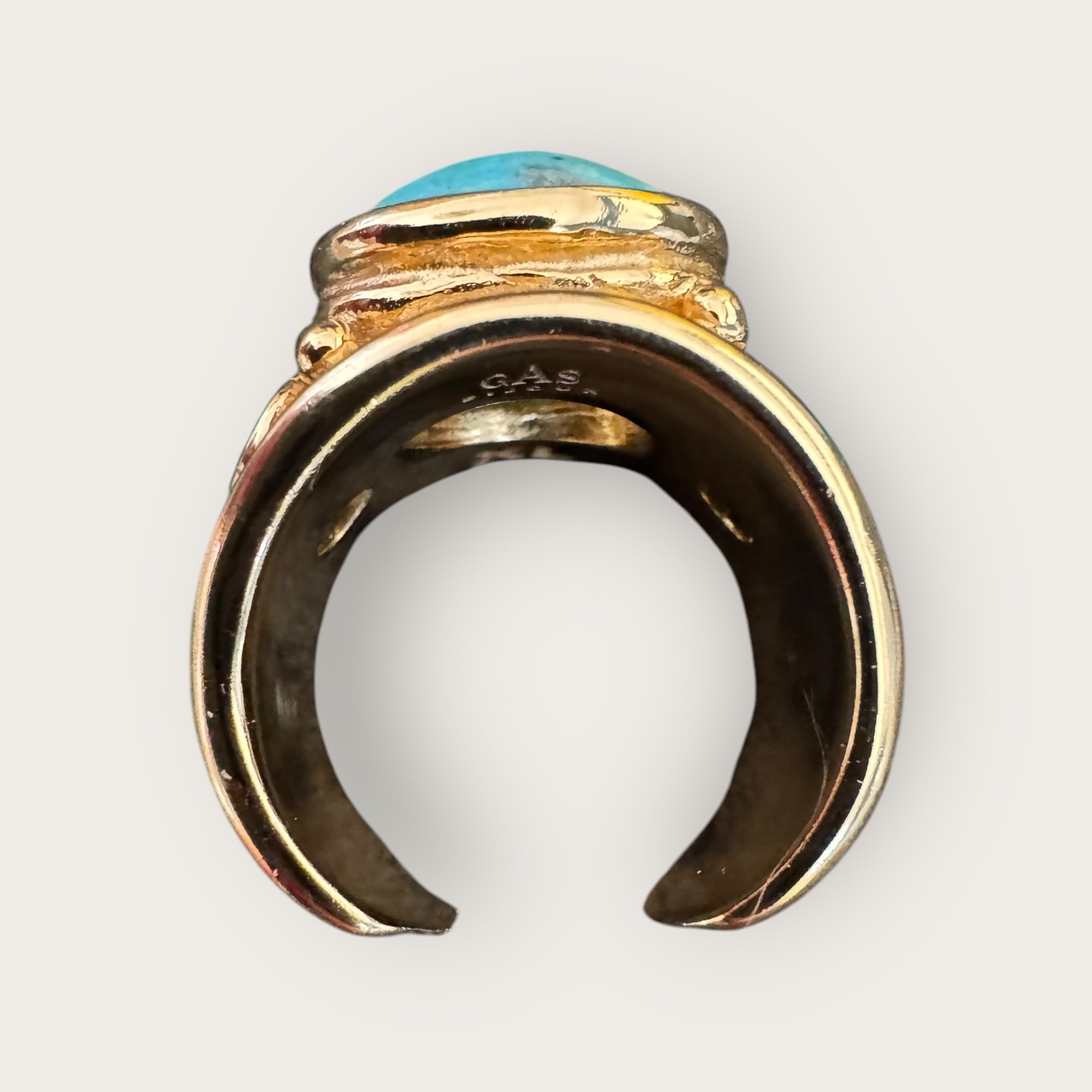 GAS BIJOUX - Bague SIMONE dorée - Turquoise et malachite - Taille XL
