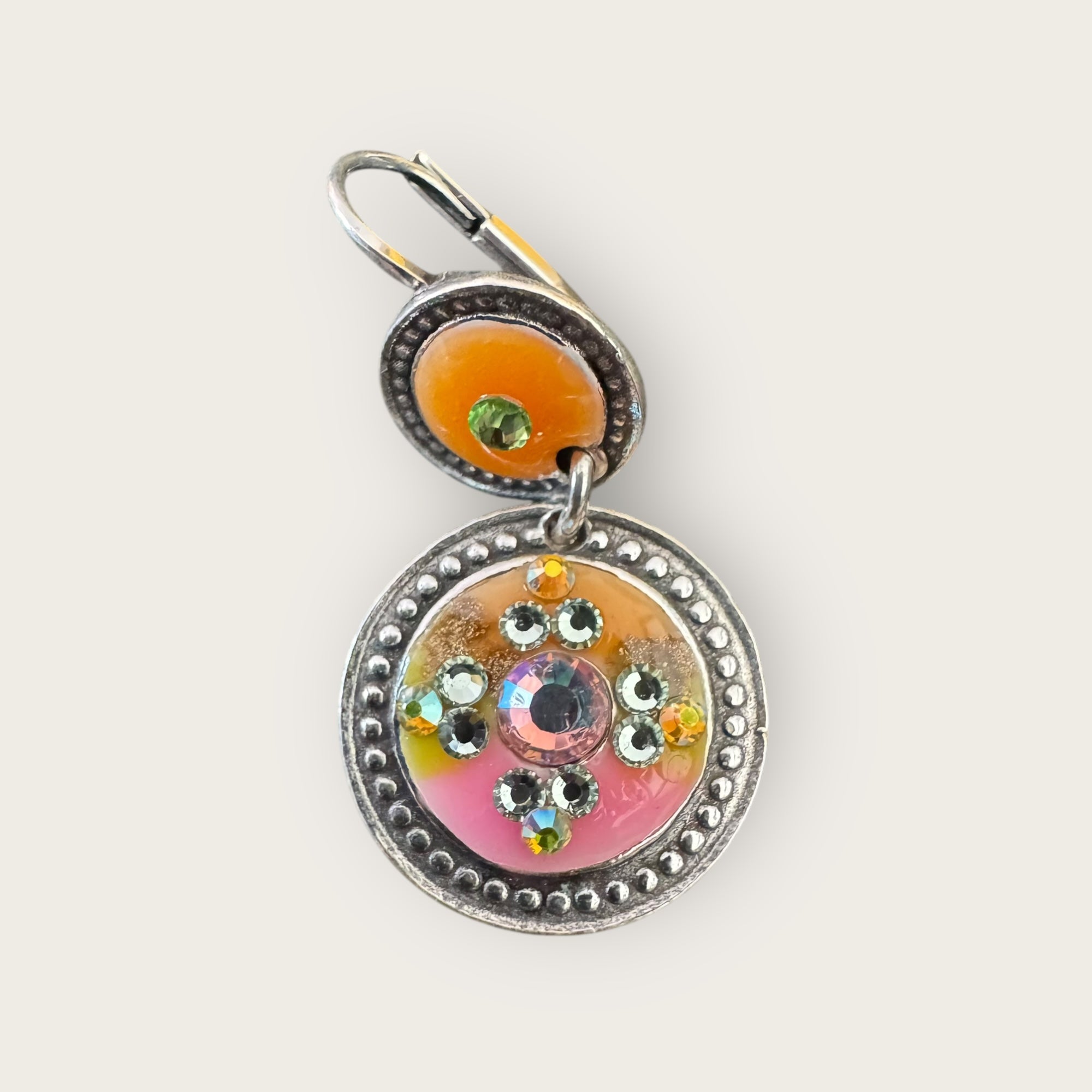 GAS BIJOUX - Boucles d'oreilles SEQUIN- Orange et rose