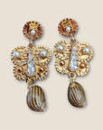 GAS BIJOUX - Boucles d'oreilles PAZ dorées à l'or fin - Perles d'eau douce et Nacre