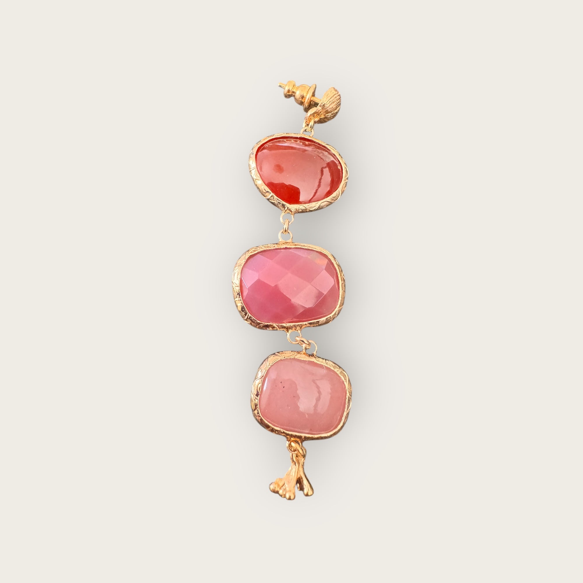 GAS BIJOUX - Boucles d'oreille SILENE 3 sertis dorées à l'or fin