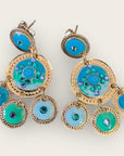 GAS BIJOUX - Boucles d'oreilles sequins 2 rangs dorées à l'or fin