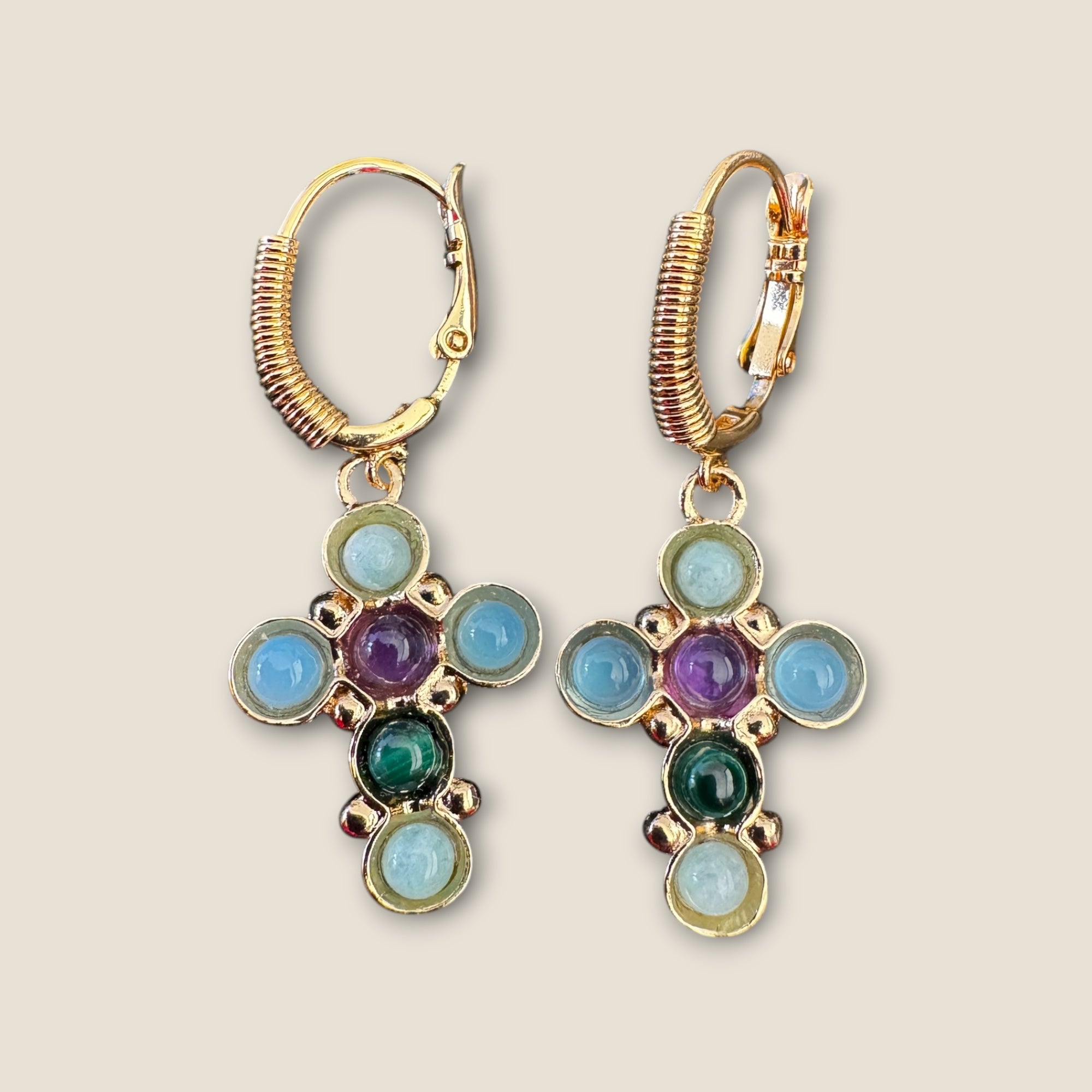 GAS BIJOUX - Boucles d'oreilles TAO CRUZITA dorées à l'or fin