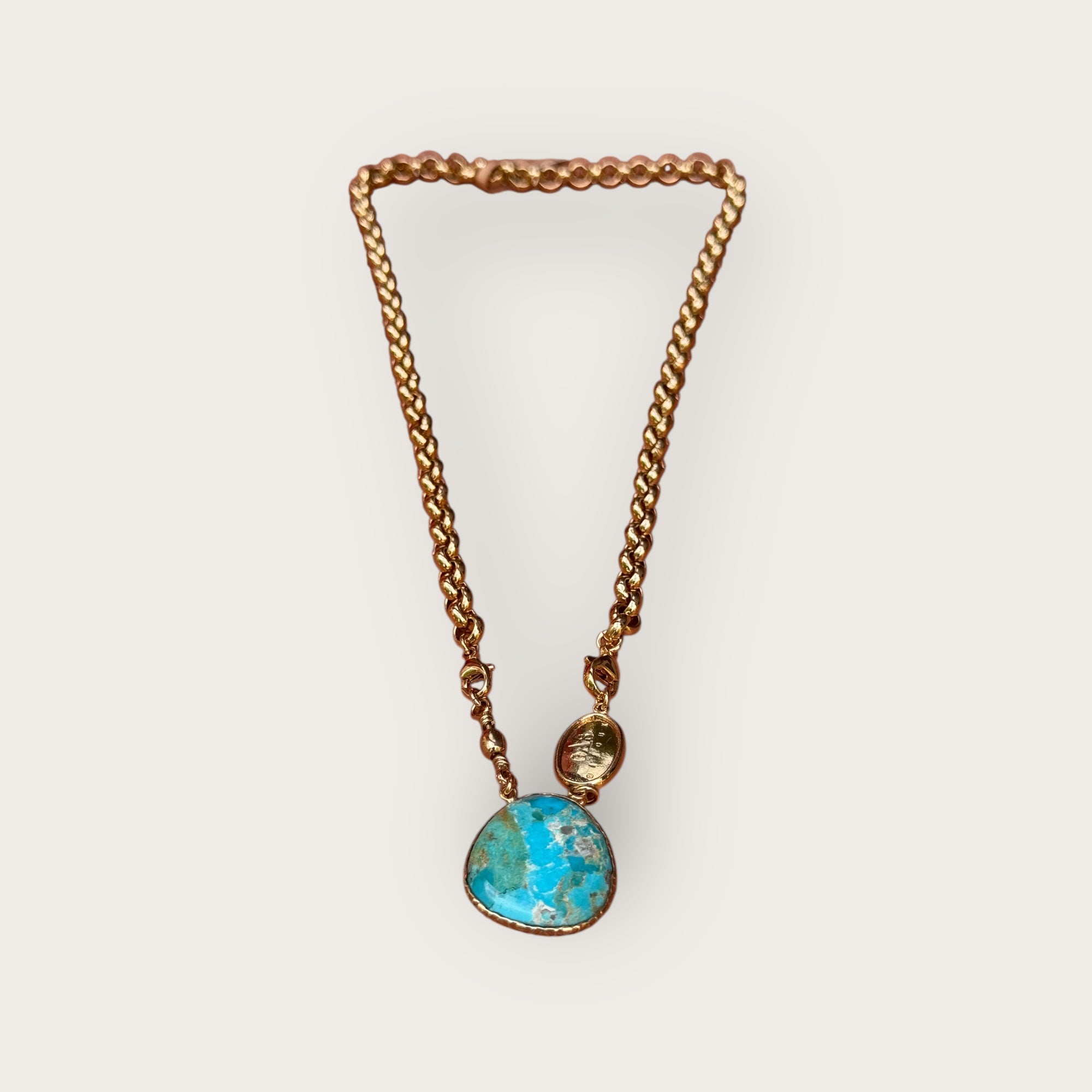 GAS BIJOUX - Collier BILLY dorées à l'or fin - TURQUOISE