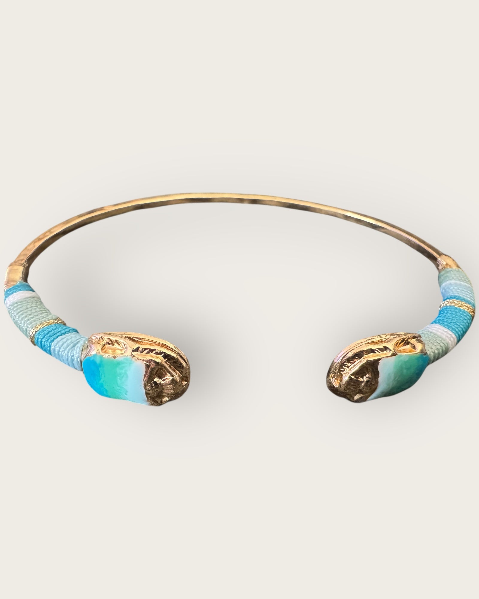 GAS BIJOUX - Bracelet DUALITY petit scaramouche doré à l'or fin - Turquoise