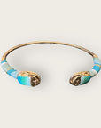 GAS BIJOUX - Bracelet DUALITY petit scaramouche doré à l'or fin - Turquoise