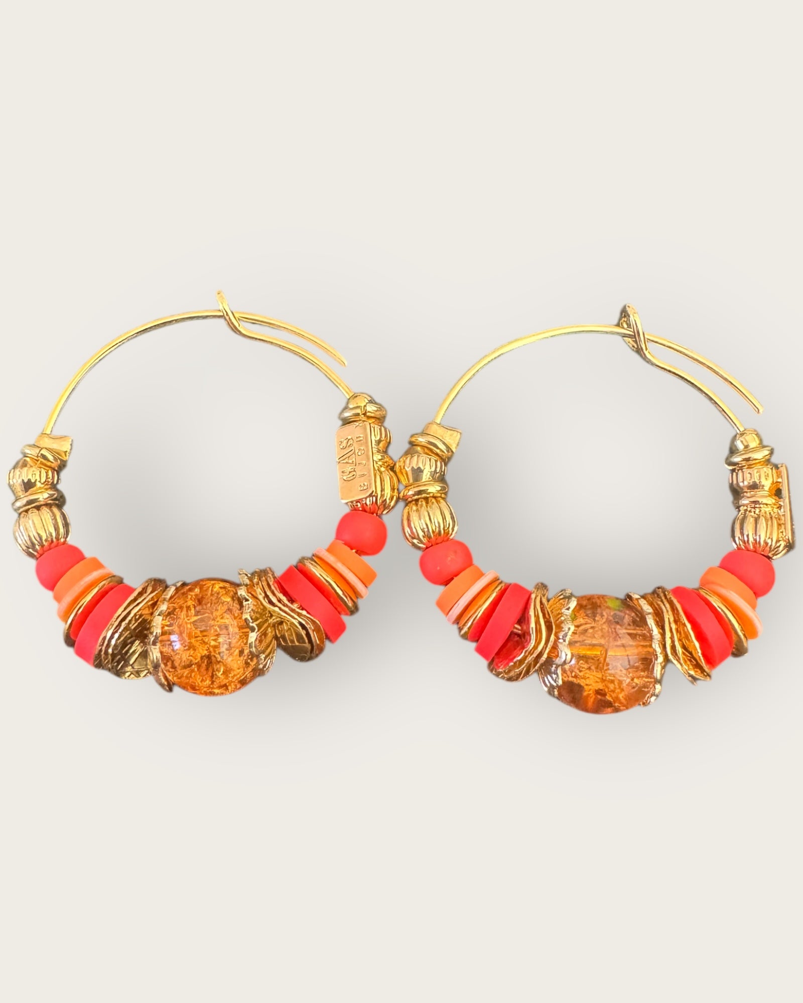 GAS BIJOUX - Boucles d'oreilles créoles ALOHA mini dorées à l'or fin