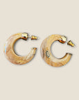 GAS BIJOUX - Boucles d'oreilles créoles ABALONE MINI acétate - Multico beige