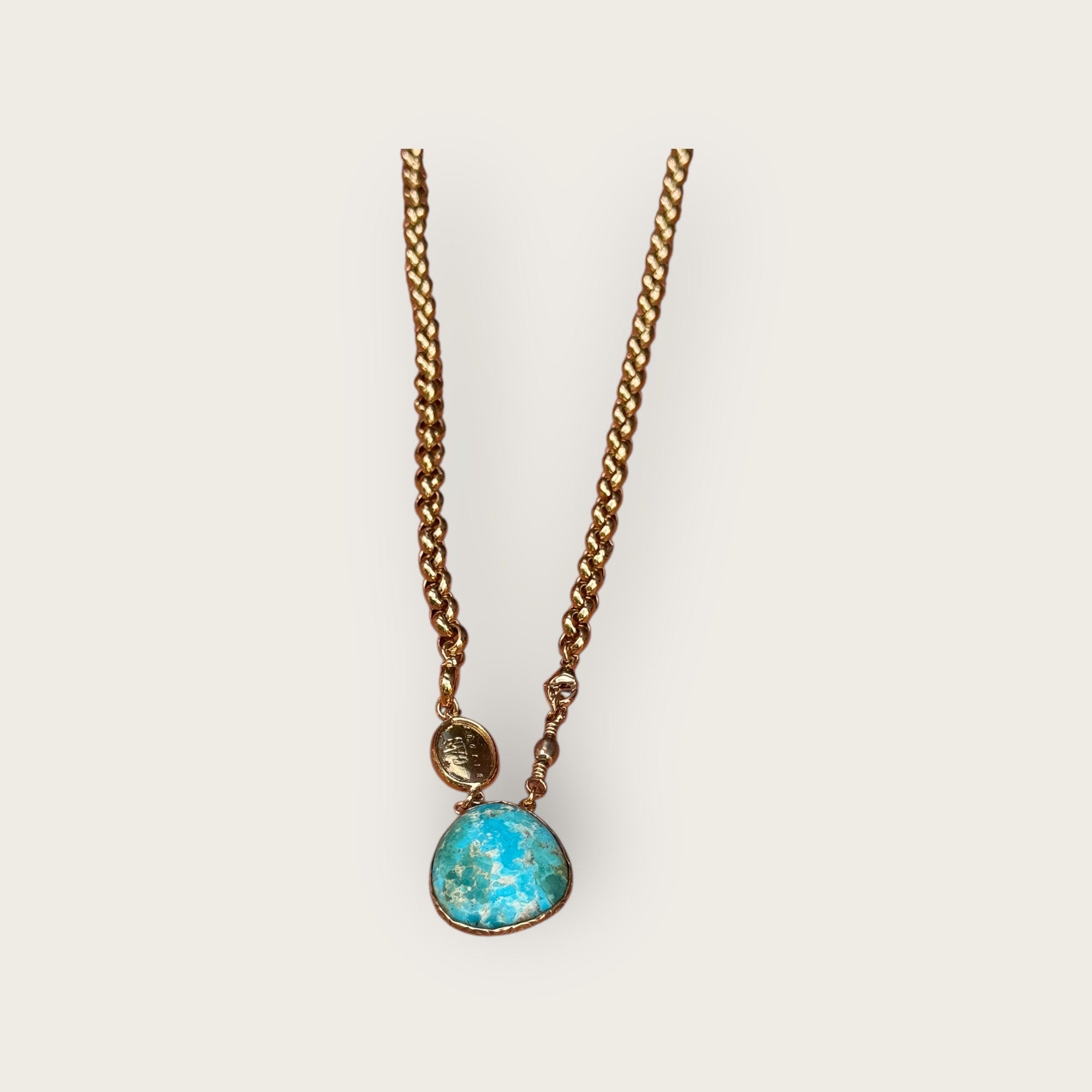 GAS BIJOUX - Collier BILLY dorées à l'or fin - TURQUOISE