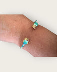 GAS BIJOUX - Bracelet DUALITY petit scaramouche doré à l'or fin - Turquoise