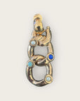 GAS BIJOUX - Boucles d'oreilles MITSI grand modèle doré - Lapis, Turquoise et nacre blanche