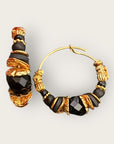 GAS BIJOUX - Boucles d'oreilles créoles ALOHA mini dorées à l'or fin - Onyx