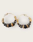 GAS BIJOUX - Boucles d'oreilles créoles ALOHA mini dorées à l'or fin - Onyx