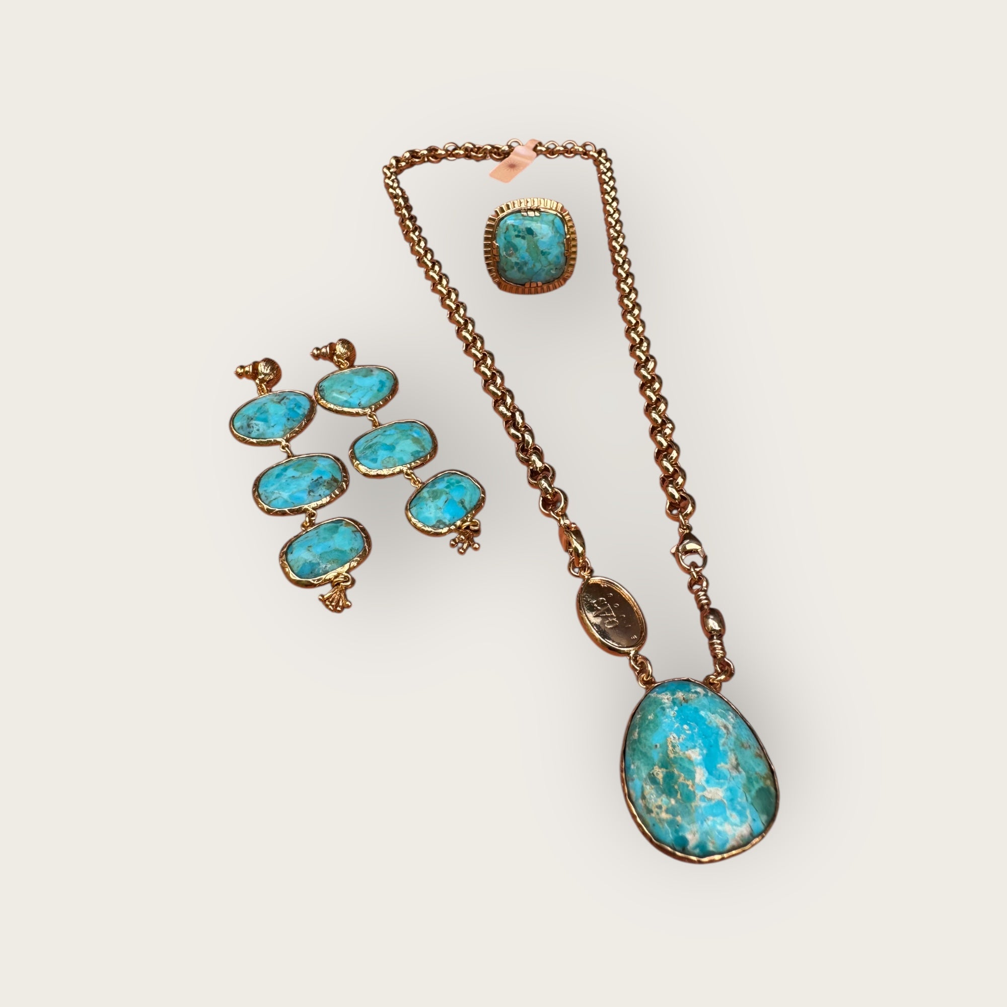 GAS BIJOUX - Collier BILLY dorées à l'or fin - TURQUOISE