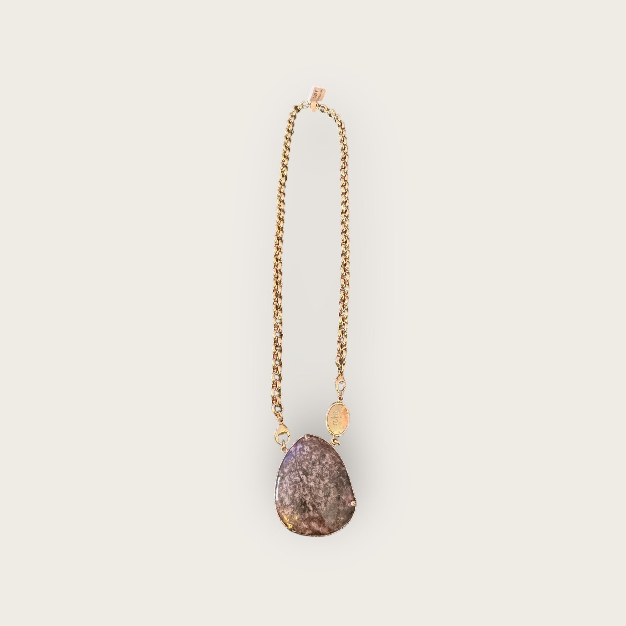 GAS BIJOUX - Collier BILLY SILIA grand modèle doré à l'or fin - Rhonodite