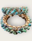 GAS BIJOUX - Boucles d'oreilles créoles IZILDA strass mini et turquoise doré à l'or fin