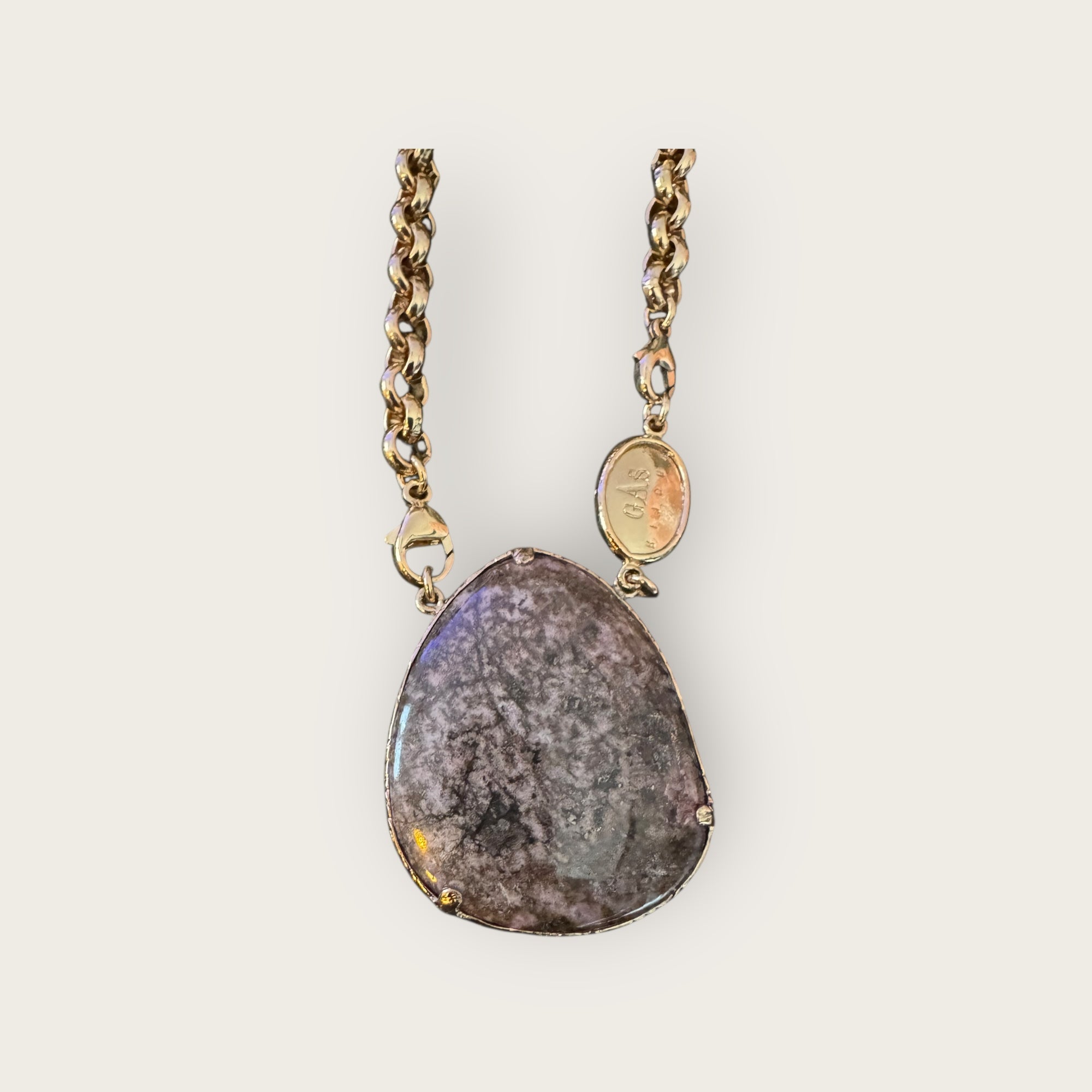 GAS BIJOUX - Collier BILLY SILIA grand modèle doré à l'or fin - Rhonodite