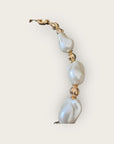GAS BIJOUX - Collier MIWA doré à l'or fin - Résine nacrée blanche