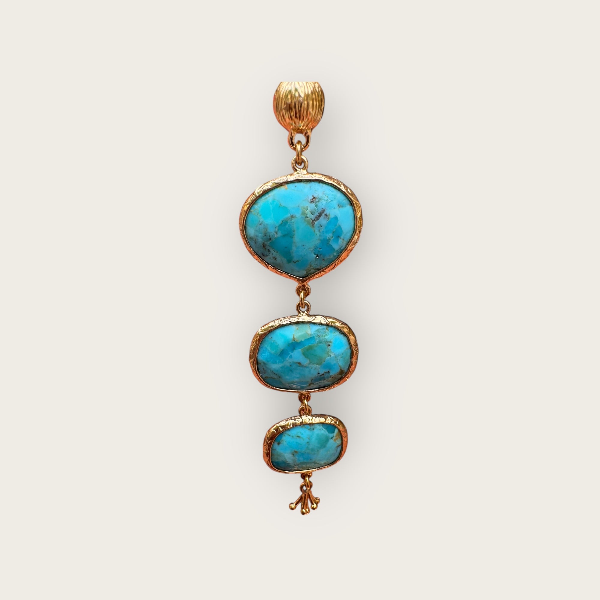 GAS BIJOUX - Boucles d'oreilles SILENE dorées - Turquoise 40