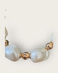GAS BIJOUX - Collier MIWA doré à l'or fin - Résine nacrée blanche