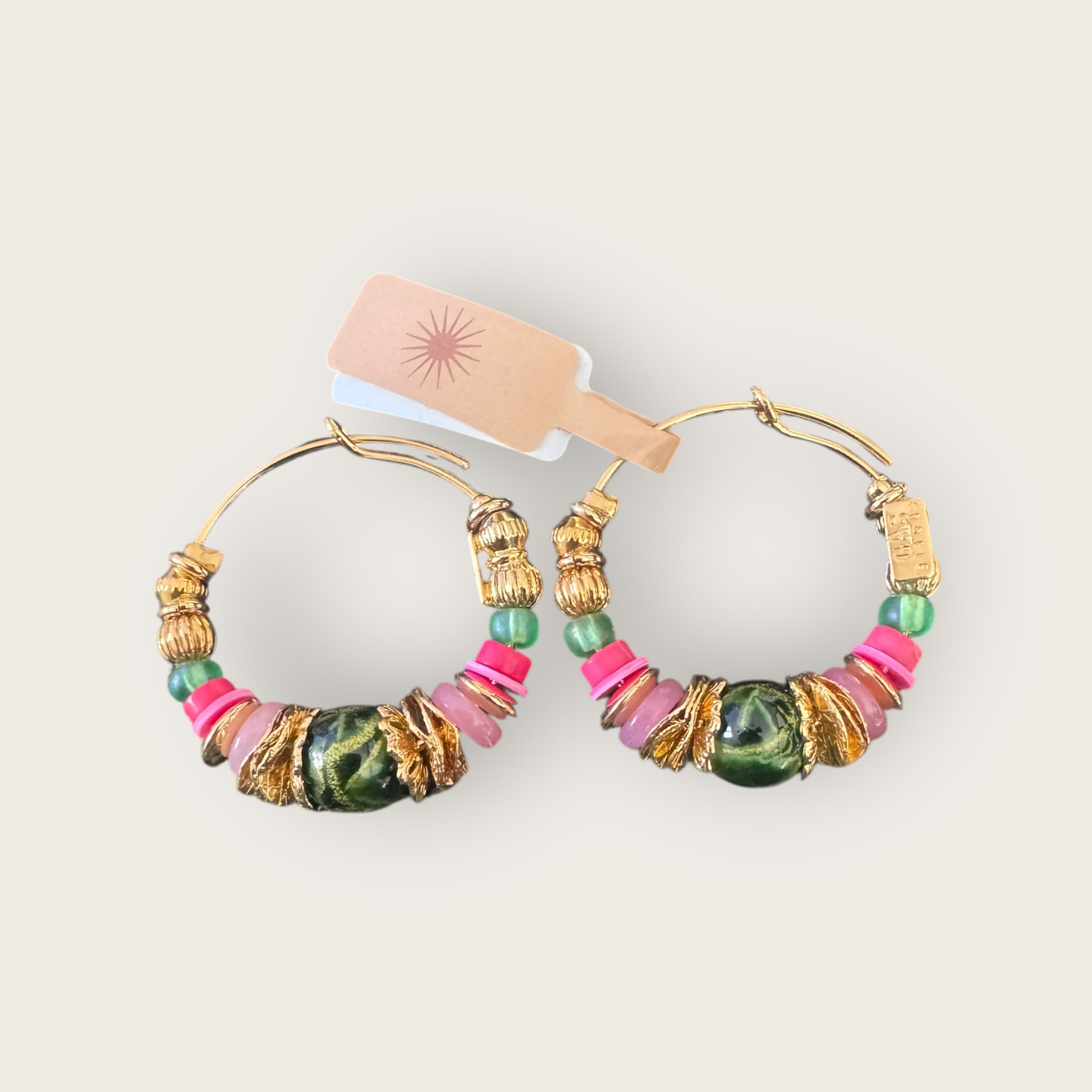 GAS BIJOUX -Boucles d'oreilles ALOHA mini dorées à l'or fin