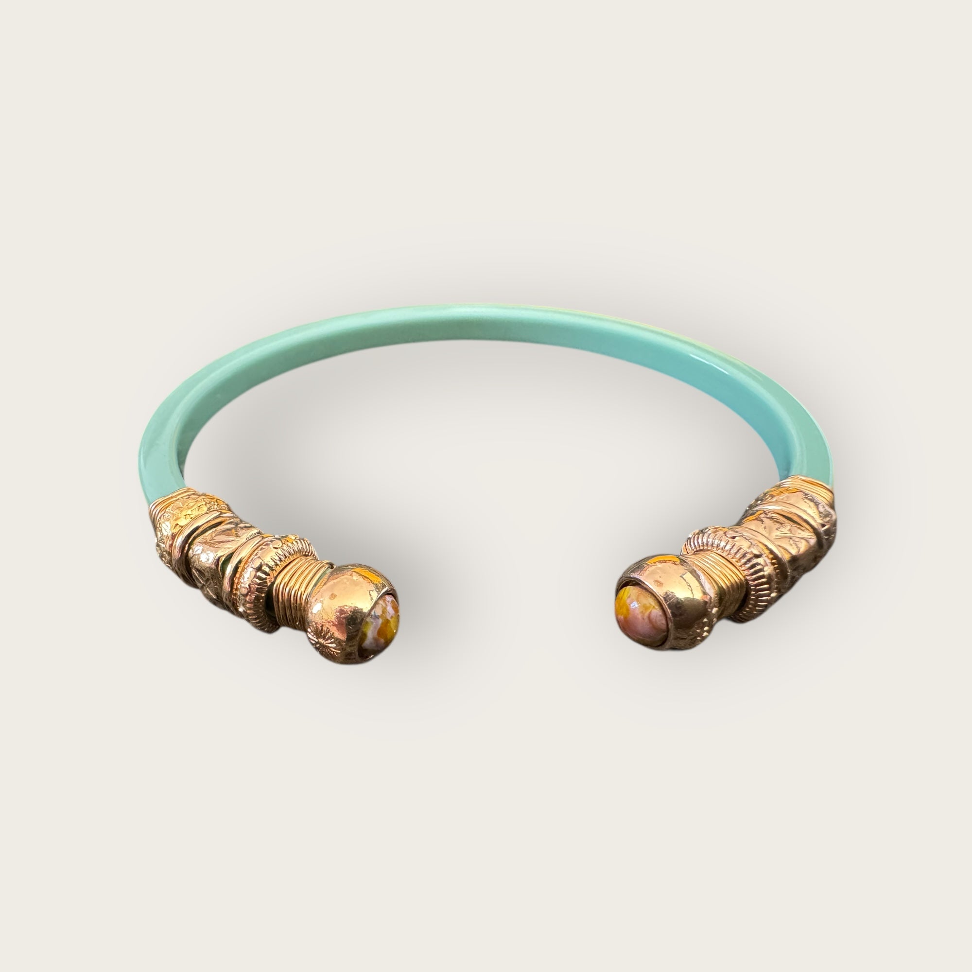 GAS BIJOUX - Bracelet SARI acétate menthe doré à l'or fin
