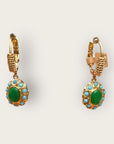 GAS BIJOUX - Boucles d'oreilles TAO SPLASH dorées à l'or fin - Vertes et turquoises