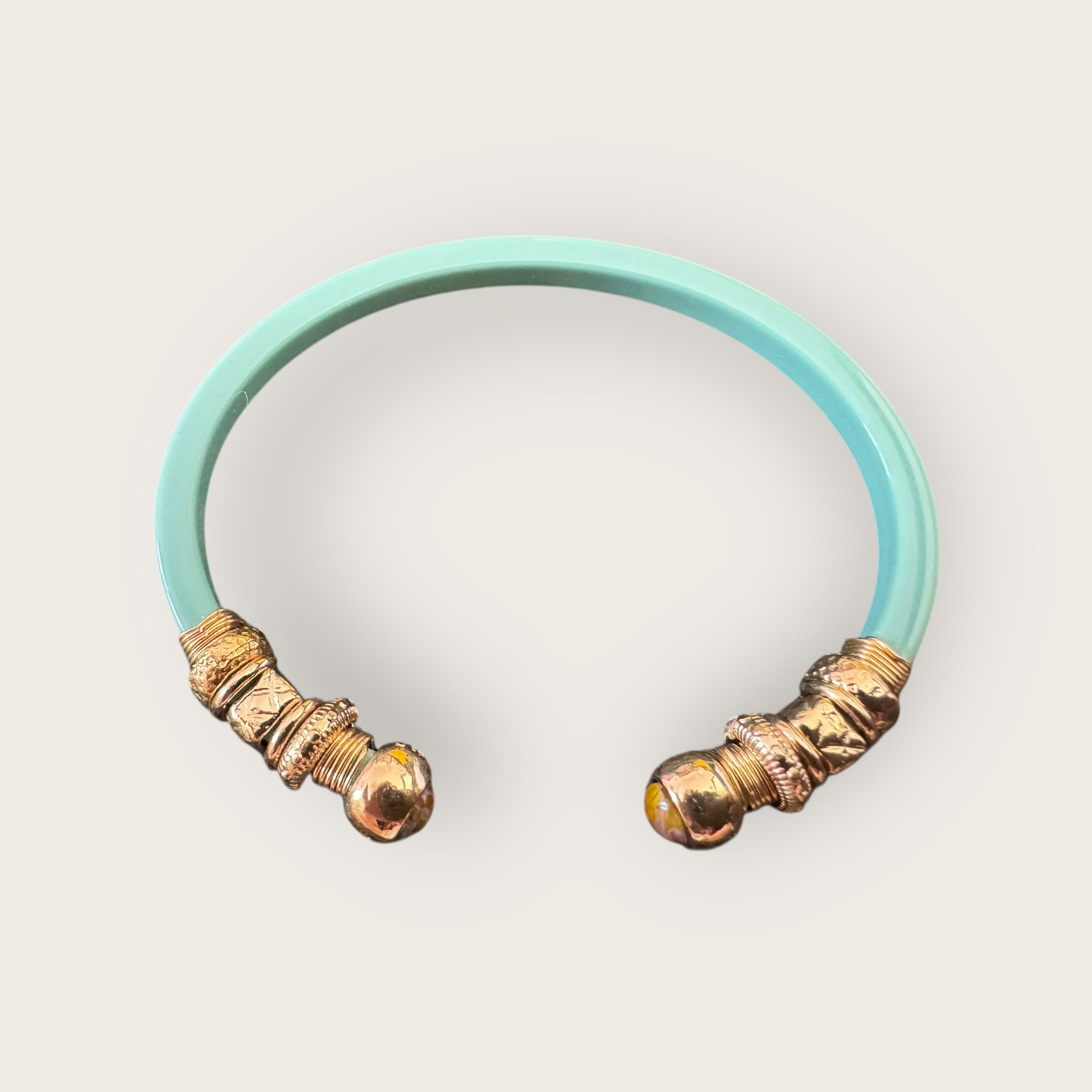 GAS BIJOUX - Bracelet SARI acétate menthe doré à l'or fin