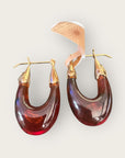 GAS BIJOUX - Boucles d'oreilles ECUME petit modèle dorées à l'or fin- Marron