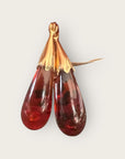 GAS BIJOUX - Boucles d'oreilles ECUME petit modèle dorées à l'or fin- Marron