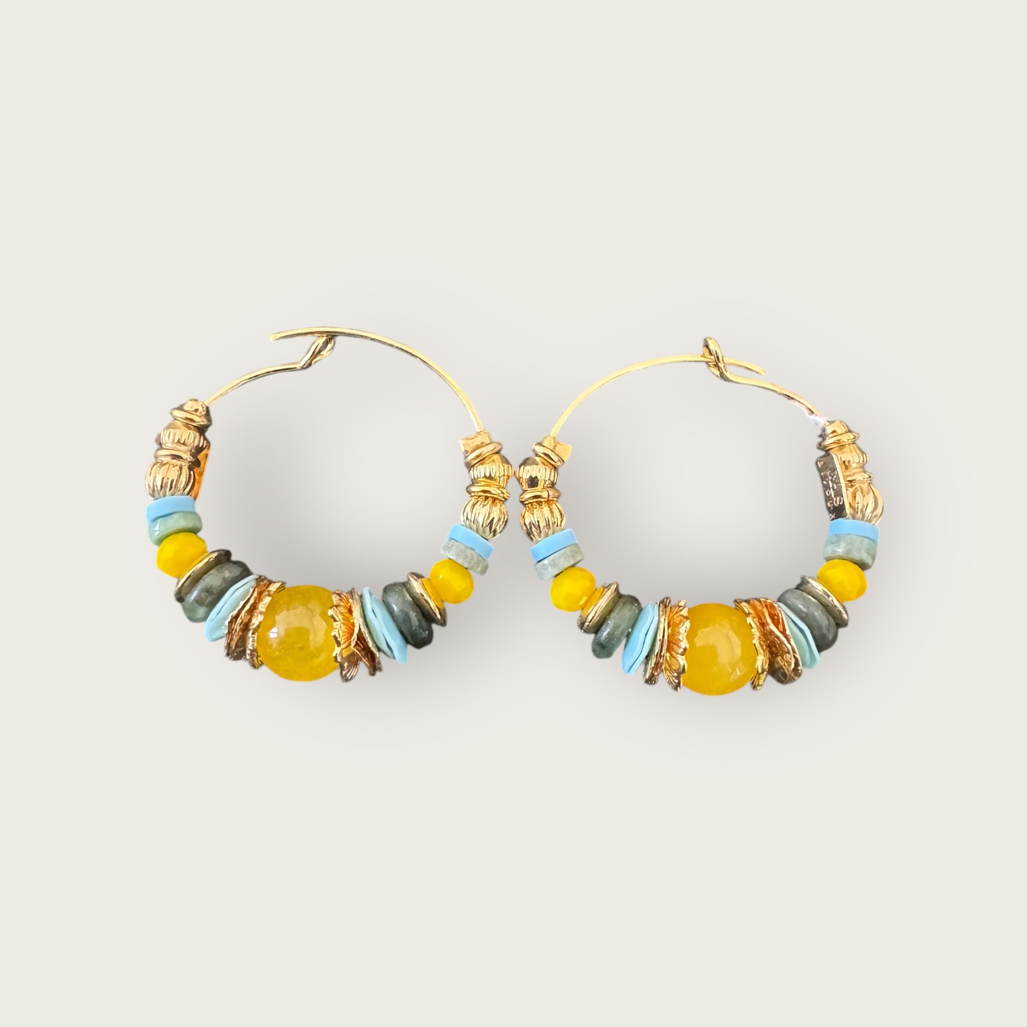 GAS BIJOUX - Boucles d'oreilles créoles ALOHA mini dorées à l'or fin