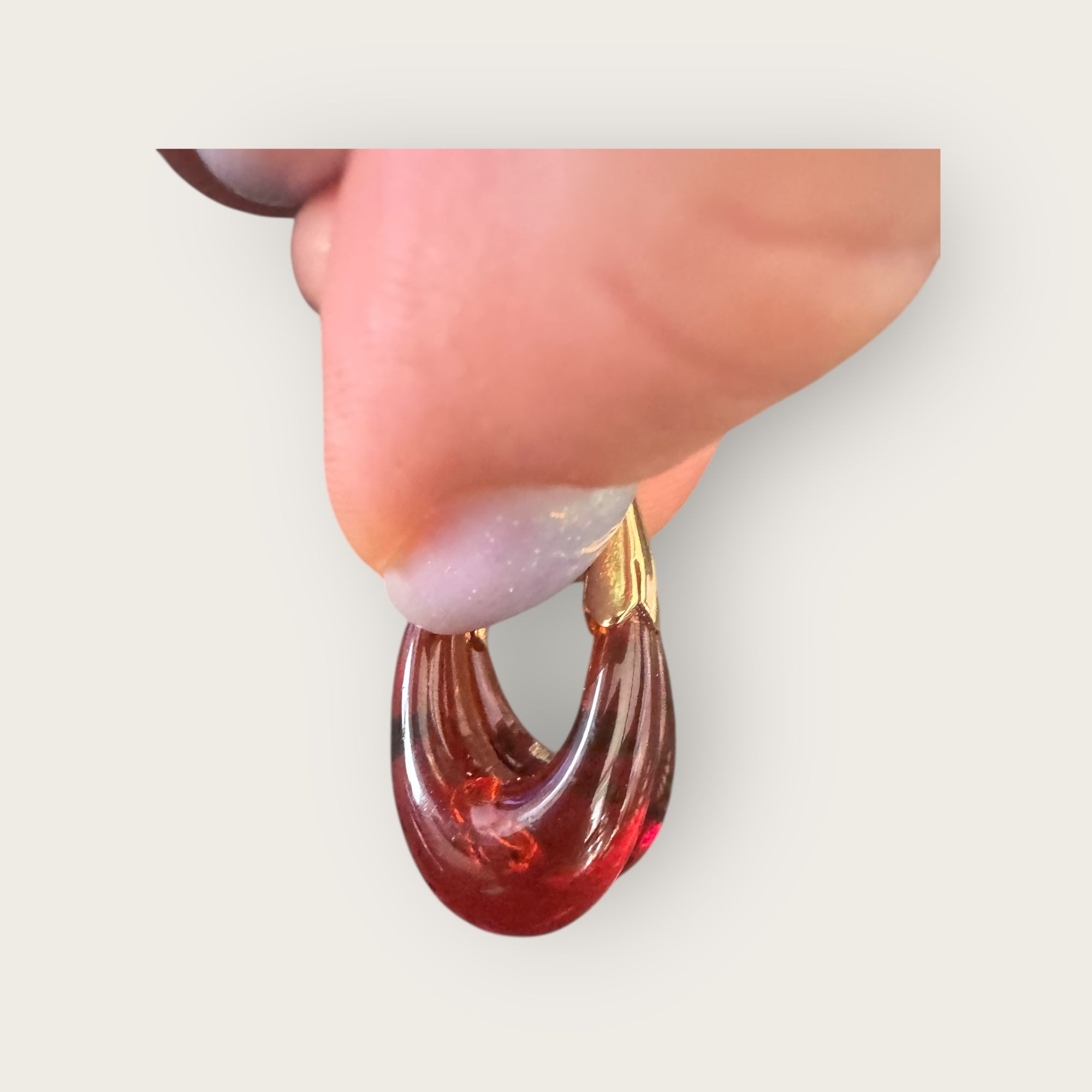 GAS BIJOUX - Boucles d'oreilles ECUME petit modèle dorées à l'or fin- Marron