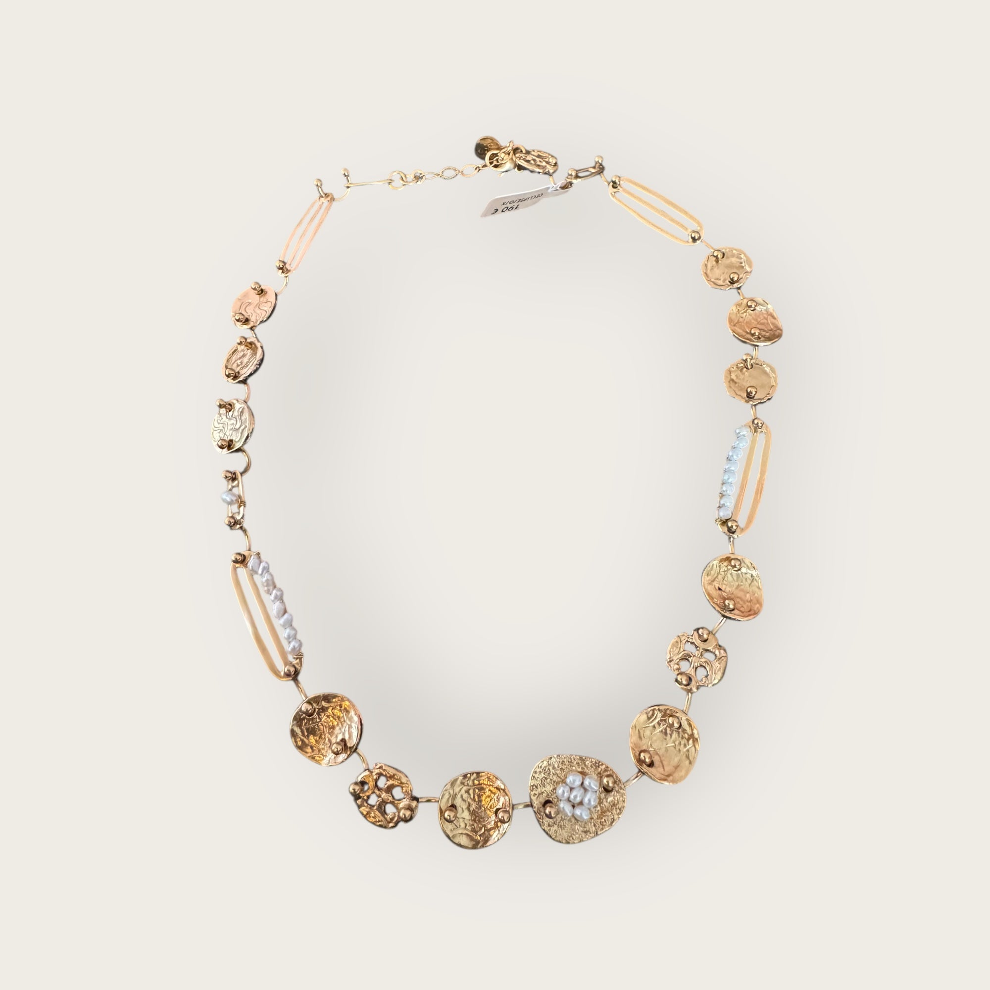 GAS BIJOUX - Collier ECLIPSE doré à l'or fin avec perles d'eu douce - PIECE RARE