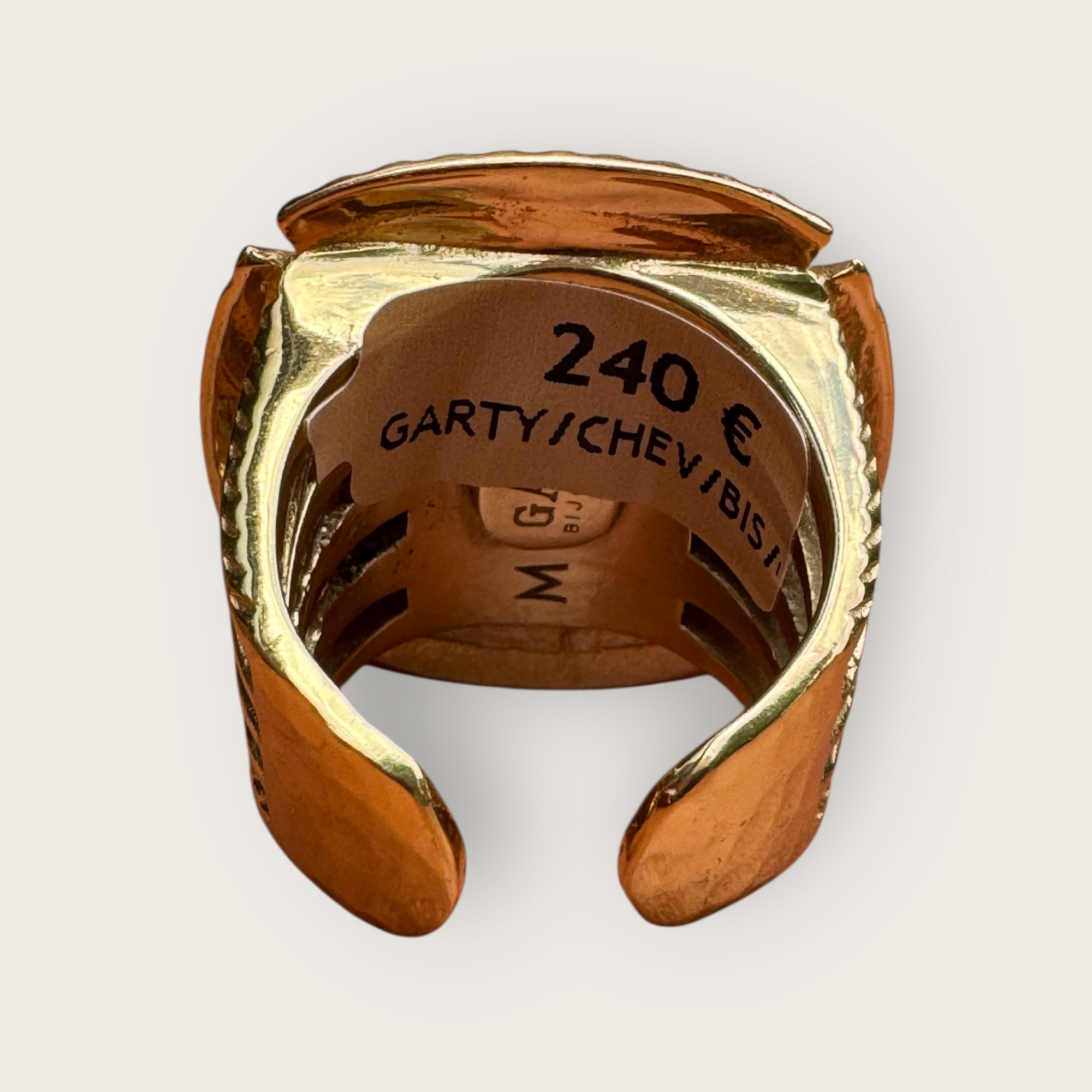 GAS BIJOUX - Bague ARTY BIS chevalier dorée à l'or fin - Turquoise - Taille M