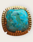 GAS BIJOUX - Bague ARTY BIS chevalier dorée à l'or fin - Turquoise - Taille M
