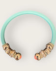 GAS BIJOUX - Bracelet SARI acétate menthe doré à l'or fin - Pierre orange