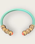 GAS BIJOUX - Bracelet SARI acétate menthe doré à l'or fin - Pierre orange