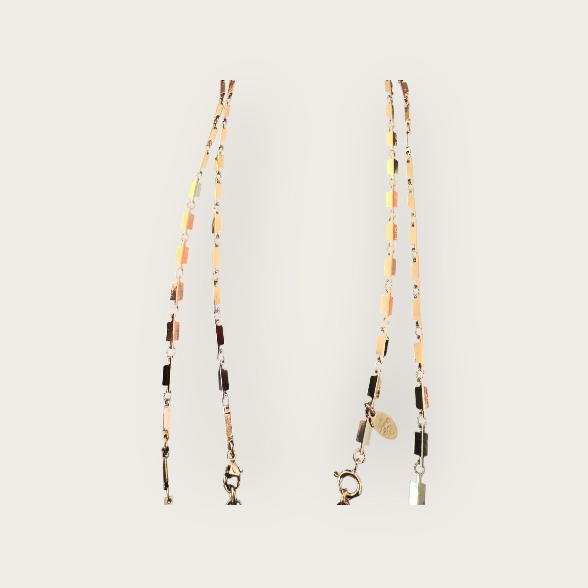 GAS BIJOUX - Collier SCAPULAIRE serti doré à l'or fin - Nacre blanche et Citrine