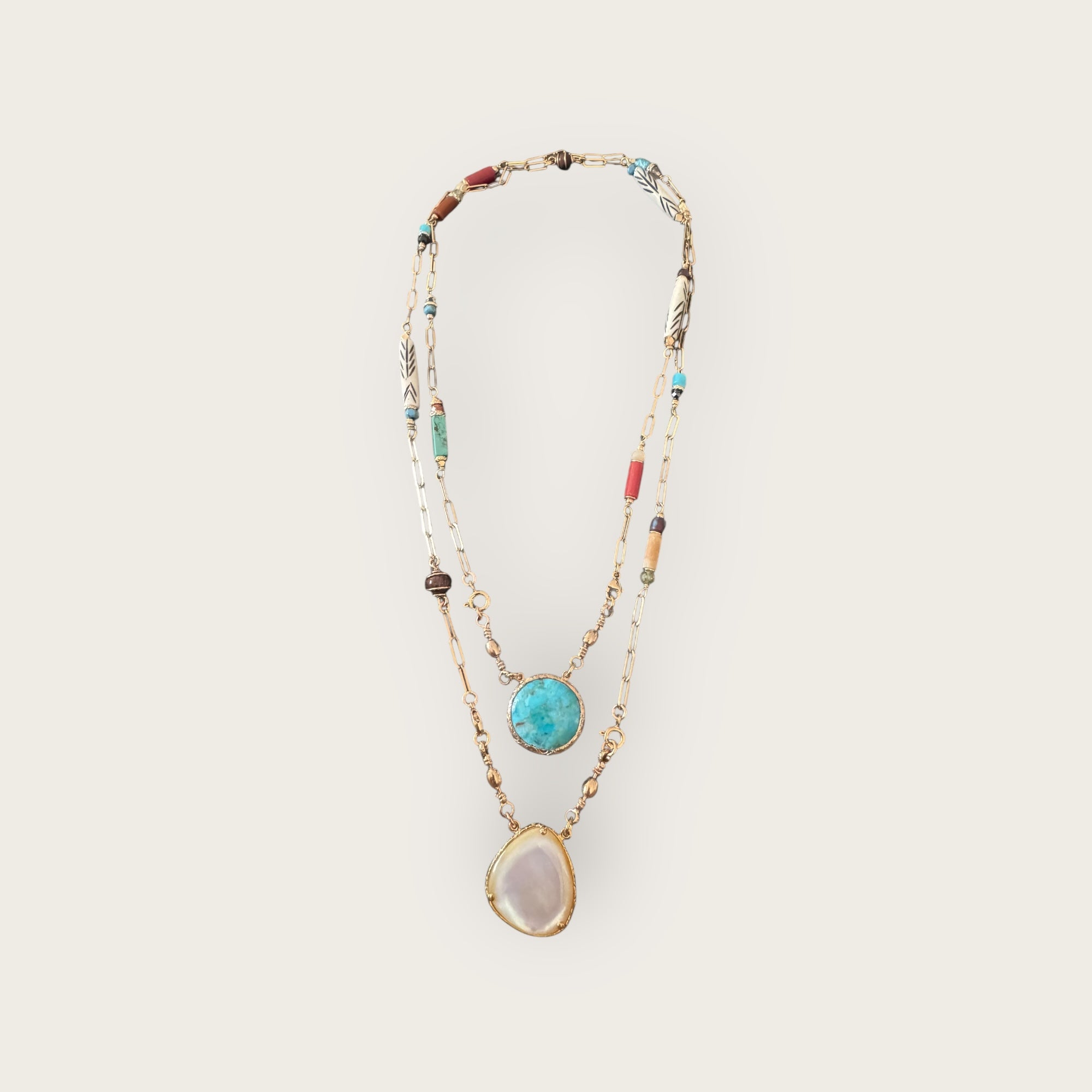 GAS BIJOUX - Collier SCAPULAIRE SERTI KALI doré à l'or fin