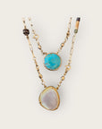 GAS BIJOUX - Collier SCAPULAIRE SERTI KALI doré à l'or fin