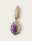 GAS BIJOUX - Boucles d'oreilles TAO SPLASH dorées à l'or fin - Mauve et verte