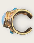 GAS BIJOUX - Bague SIMONE dorée - Amazonite et malachite - Taille XL