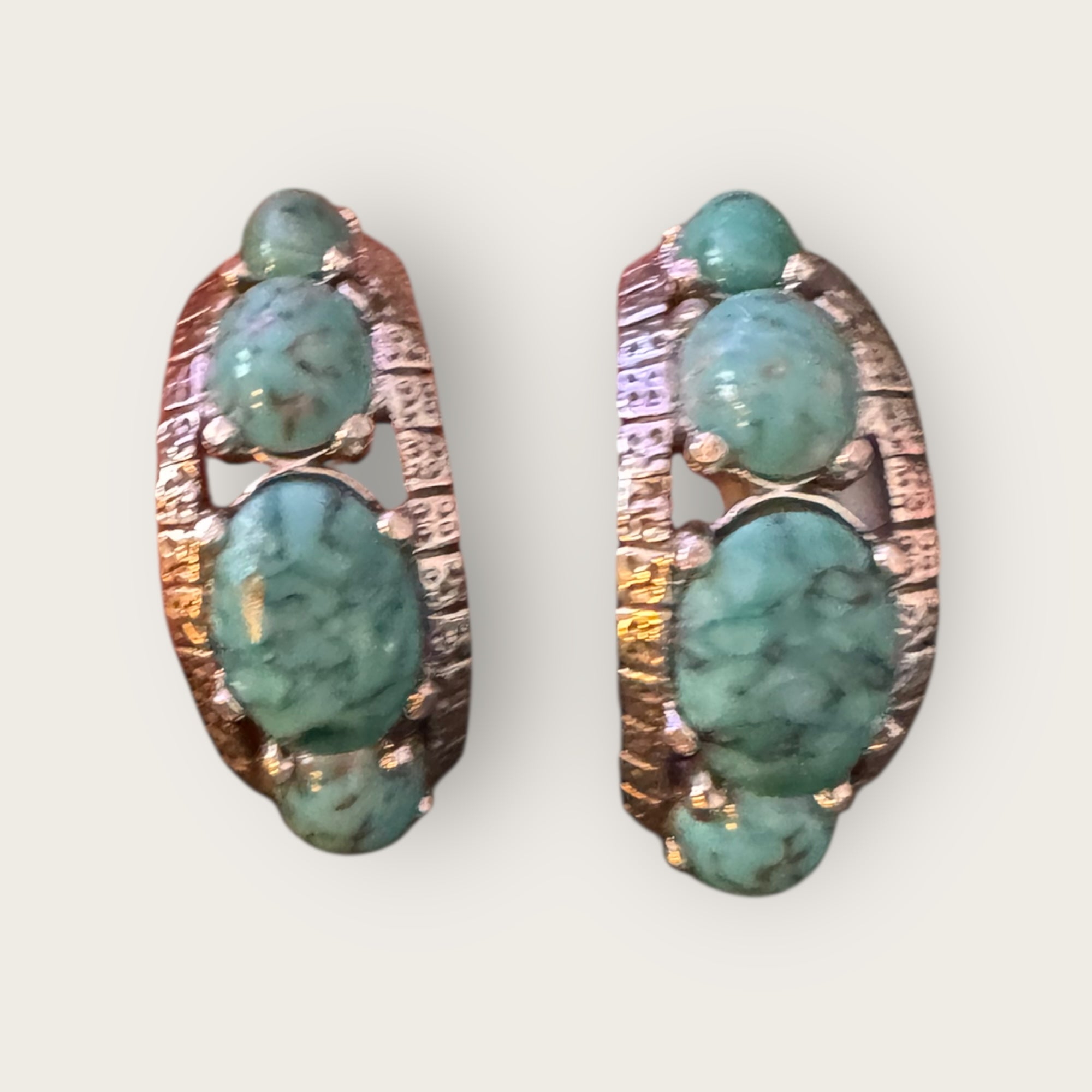 GAS BIJOUX - Boucles d'oreilles créoles OREA argentées avec turquoise - NOUVEAU MODELE