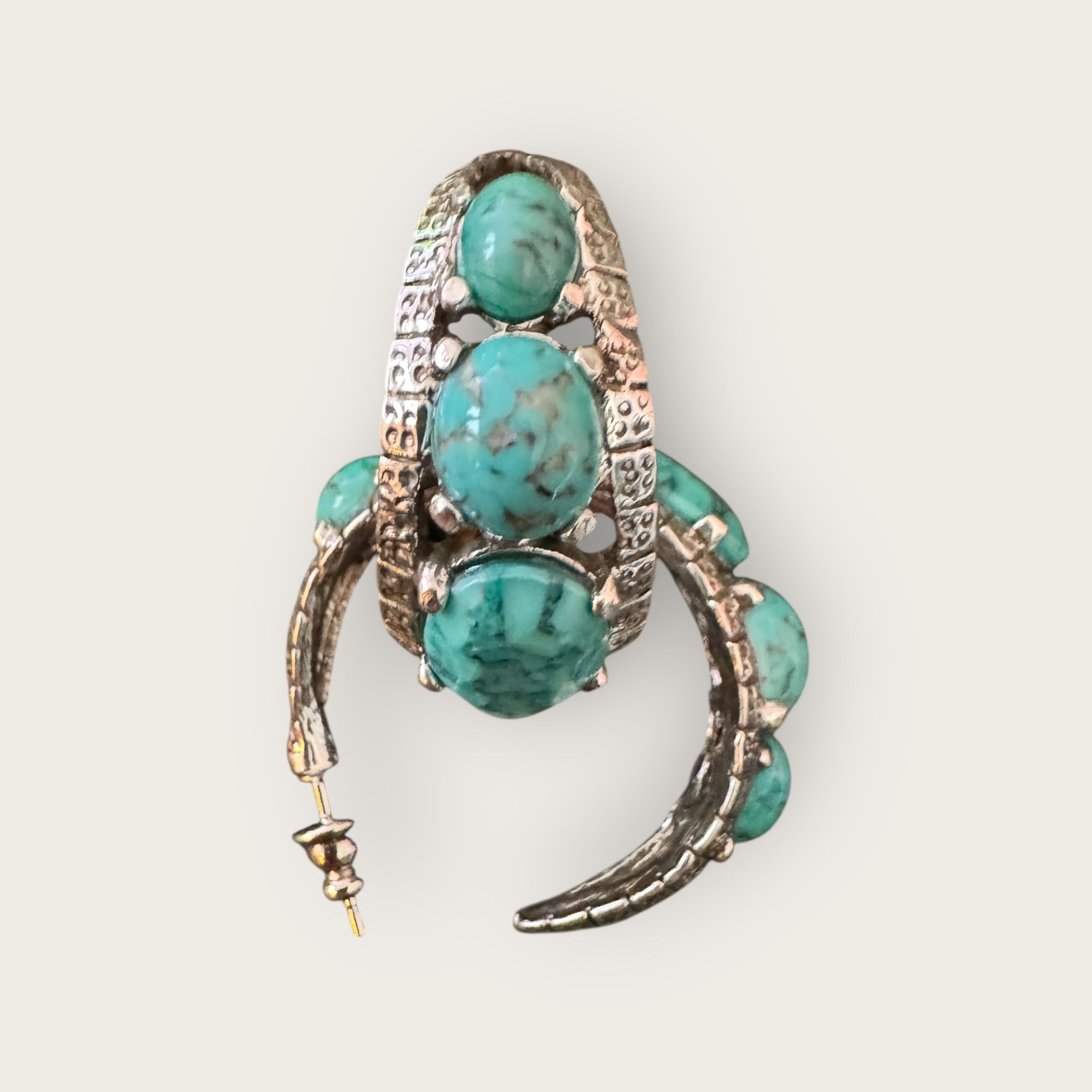 GAS BIJOUX - Boucles d'oreilles créoles OREA argentées avec turquoise - NOUVEAU MODELE