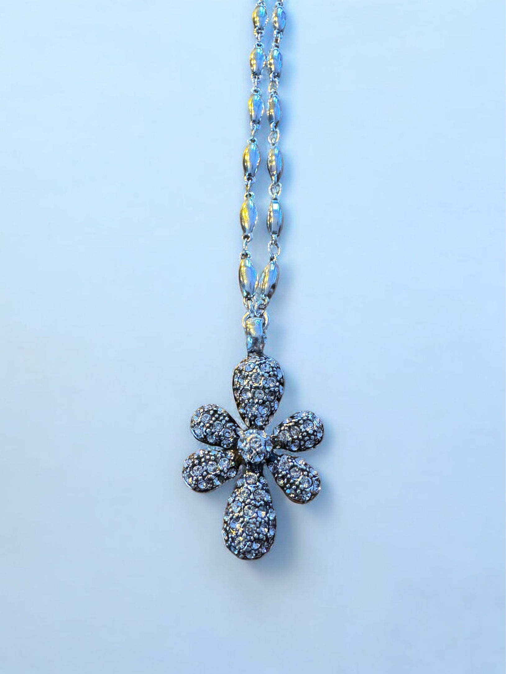 GAS BIJOUX - Collier AGAPA argenté cristaux blancs