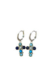 GAS BIJOUX -Boucles d’oreilles TAO CRUZITA dorées à l’or fin - Tons de bleus