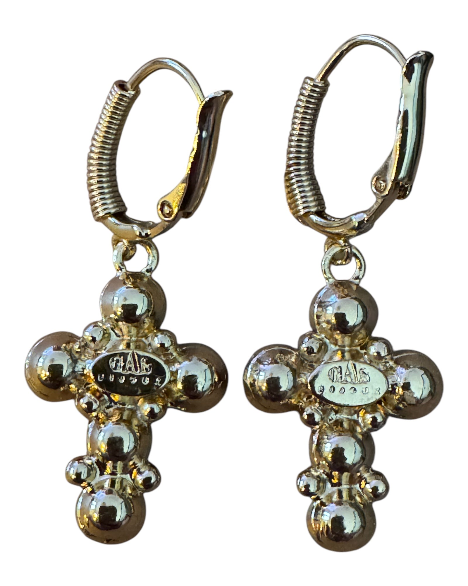 GAS BIJOUX -Boucles d’oreilles TAO CRUZITA dorées à l’or fin - Tons de bleus