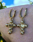 GAS BIJOUX -Boucles d’oreilles TAO CRUZITA dorées à l’or fin - Tons de bleus