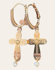 GAS BIJOUX - Boucles d'oreilles TAO CRUZ dorées. à l'or fin